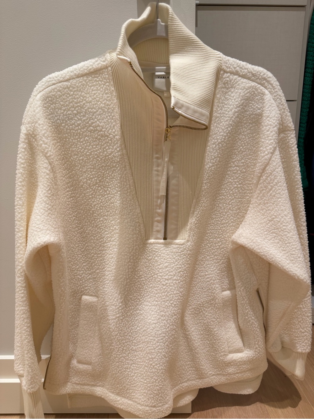 Varley Cream Sherpa Half-Zip Pullover